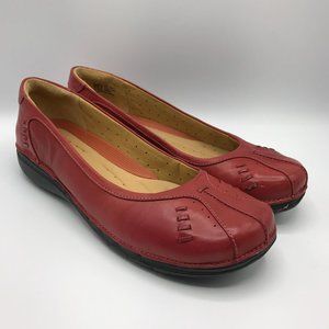 Un Structured Clarks Womens Red Pump Flats Size 12
